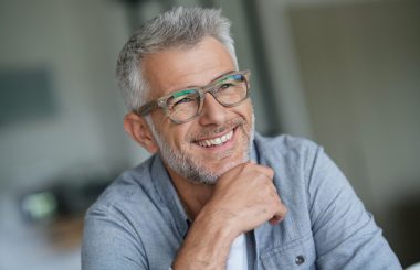 Middle-aged guy with trendy eyeglasses